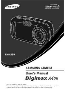 Samsung Digimax A 400 manual. Camera Instructions.